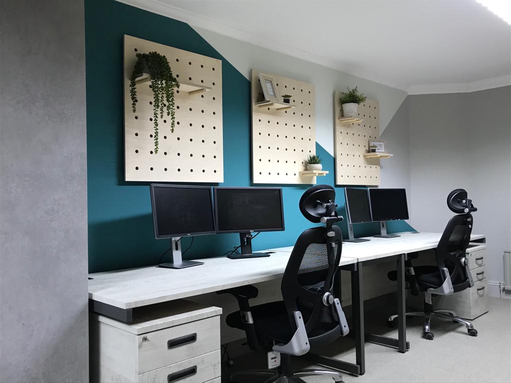 Office refurbishment using surface wrapping